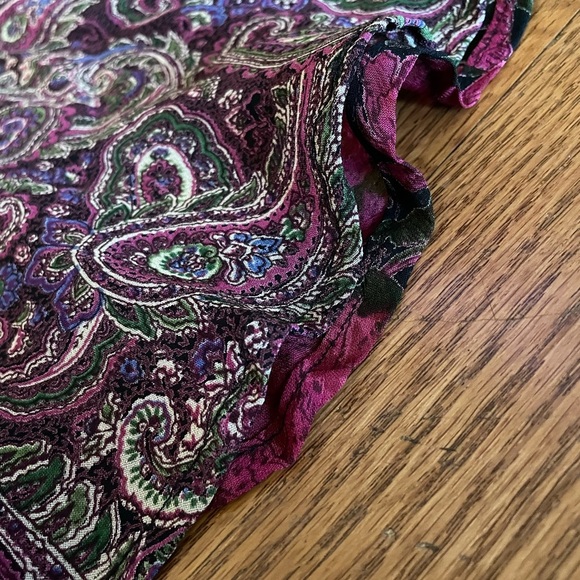 Handmade Reversible Dark Floral Paisley Pull On Midi Skirt Medium Whimsigoth - Picture 7 of 9